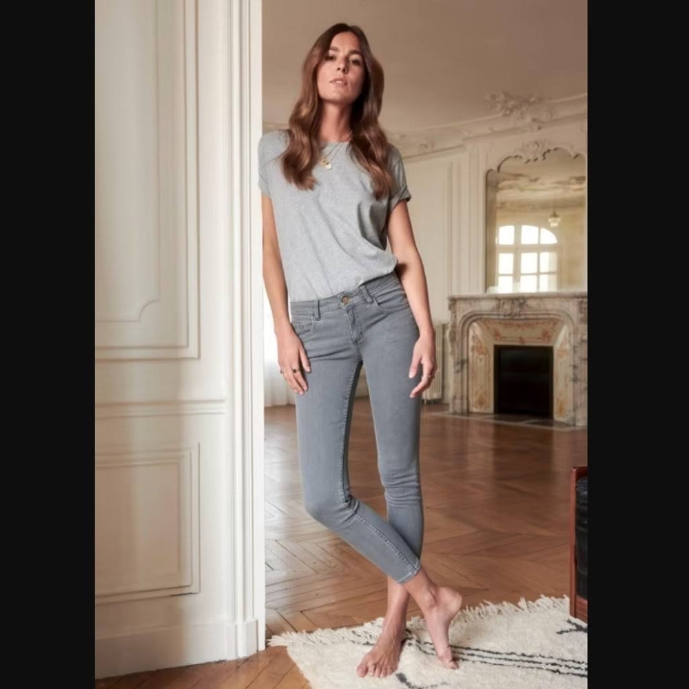 Sezane Perfect Slim grey 7/8 length in size 25